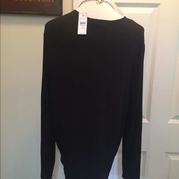 Loft mock wrap long sleeve knit top - Picture 3 of 8